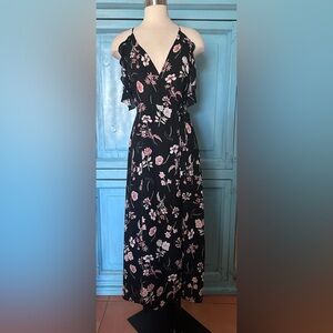 Lush Maxi Floral Black Dress